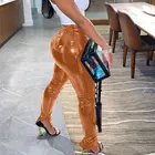 Pants Pants COLDKER Women Fall Clothing Women's Trousers High Waisted Leggings Pu Leather Pants With Slit