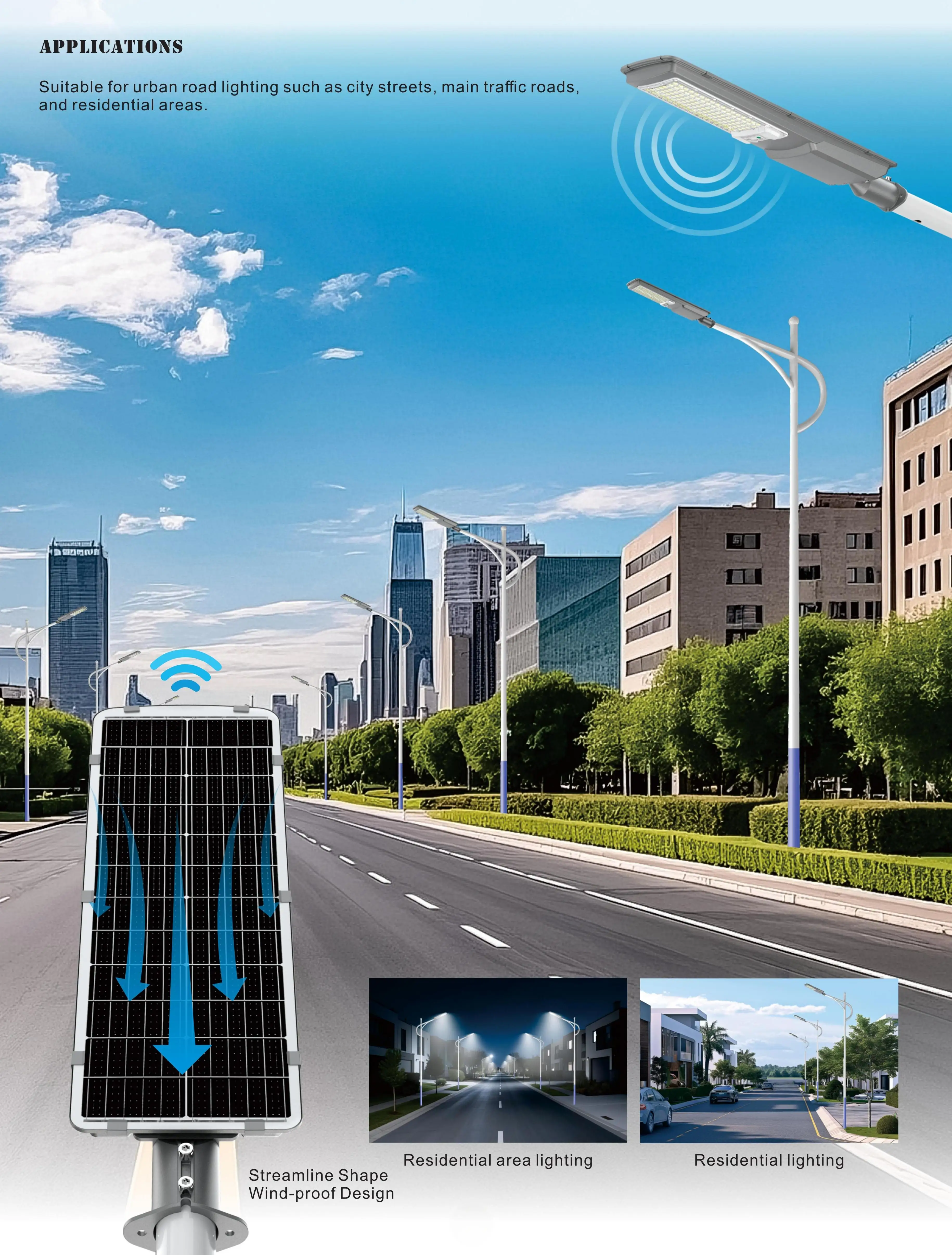 Outdoor Integrated Solar Street Lights Outdoor 200w 300w Lamp for Road With Light Sensor Remote Control Pole