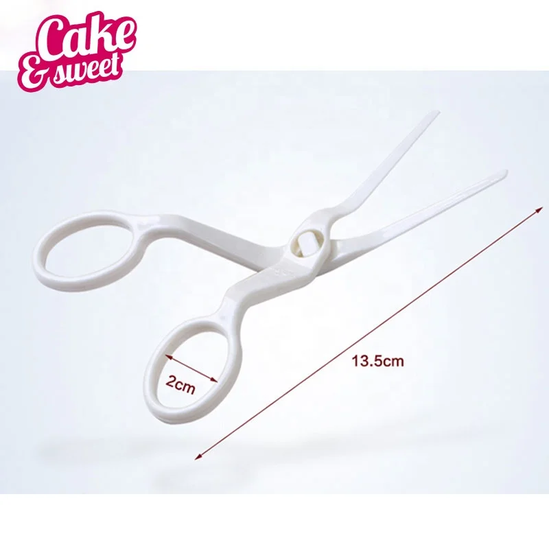 Factory price security newest styles children accessories white plastic decorating tools cake flower scissors