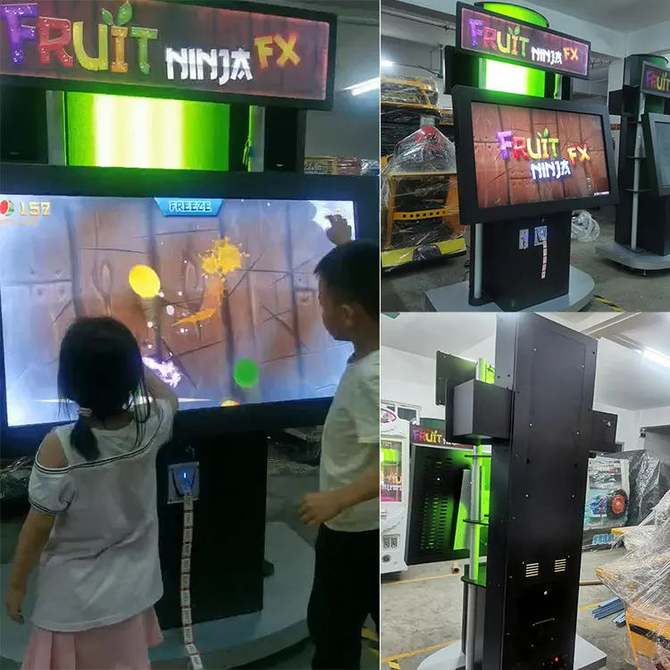 Amusement Park Coin Operated Finger Touch Screen Fruit Ninja Ticket Redemption Video Game Machine