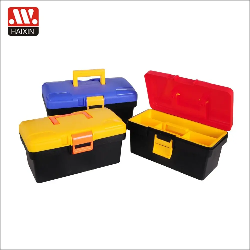 Hardware Storage ToolBox with Removable Tray Large Portable Plastic Storage Organizer Tool Carry Box