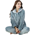 Sleepwear Cotton Thermal Women Winter Flannel Pajama Set Girls Sleepwear Pajamas Girls Sleepwear Cotton Flannel Pajamas Women