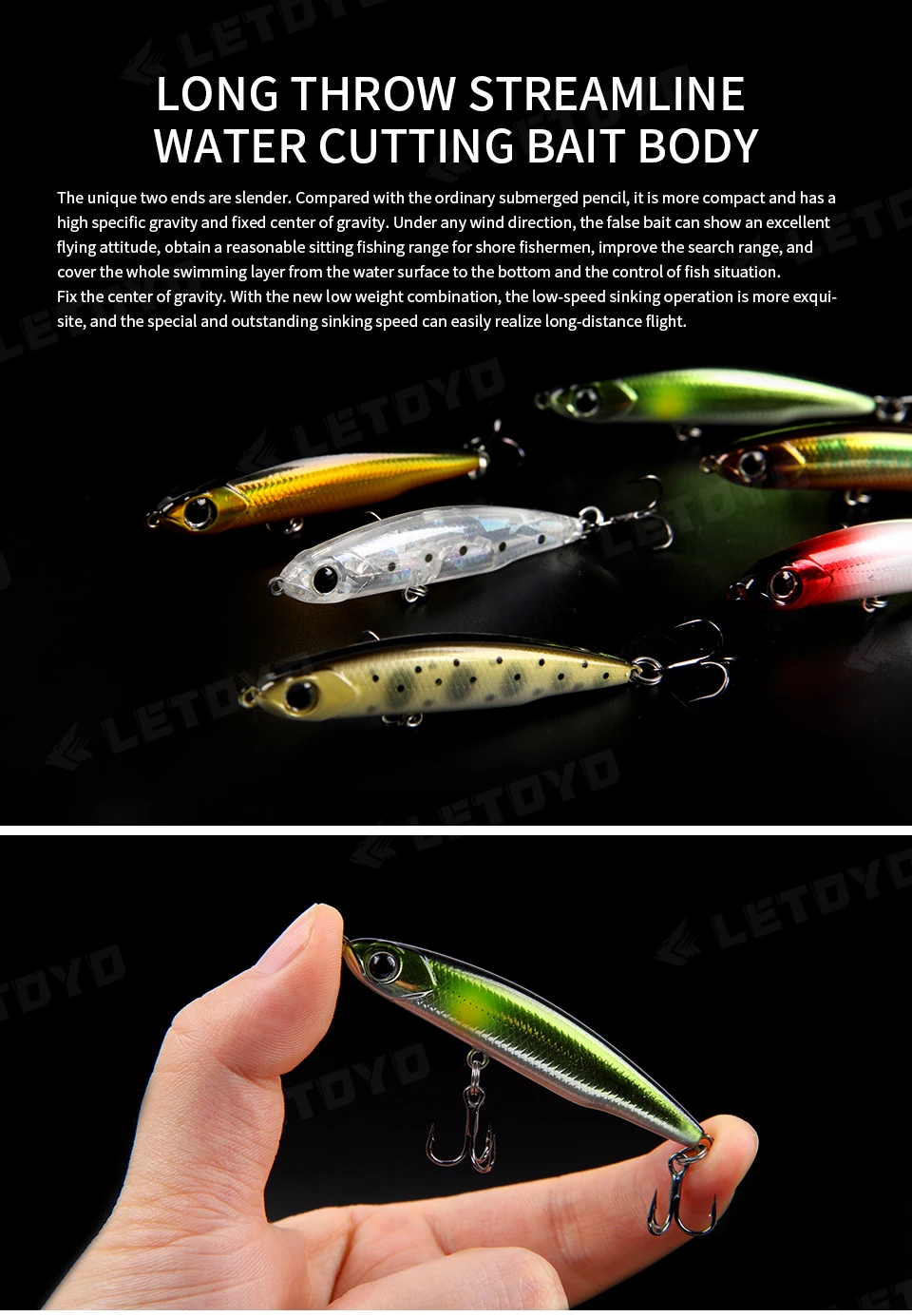 Letoyo Sinking Pencil Lure 3 5g 5 4g 8 3g Shore Casting Long Casting