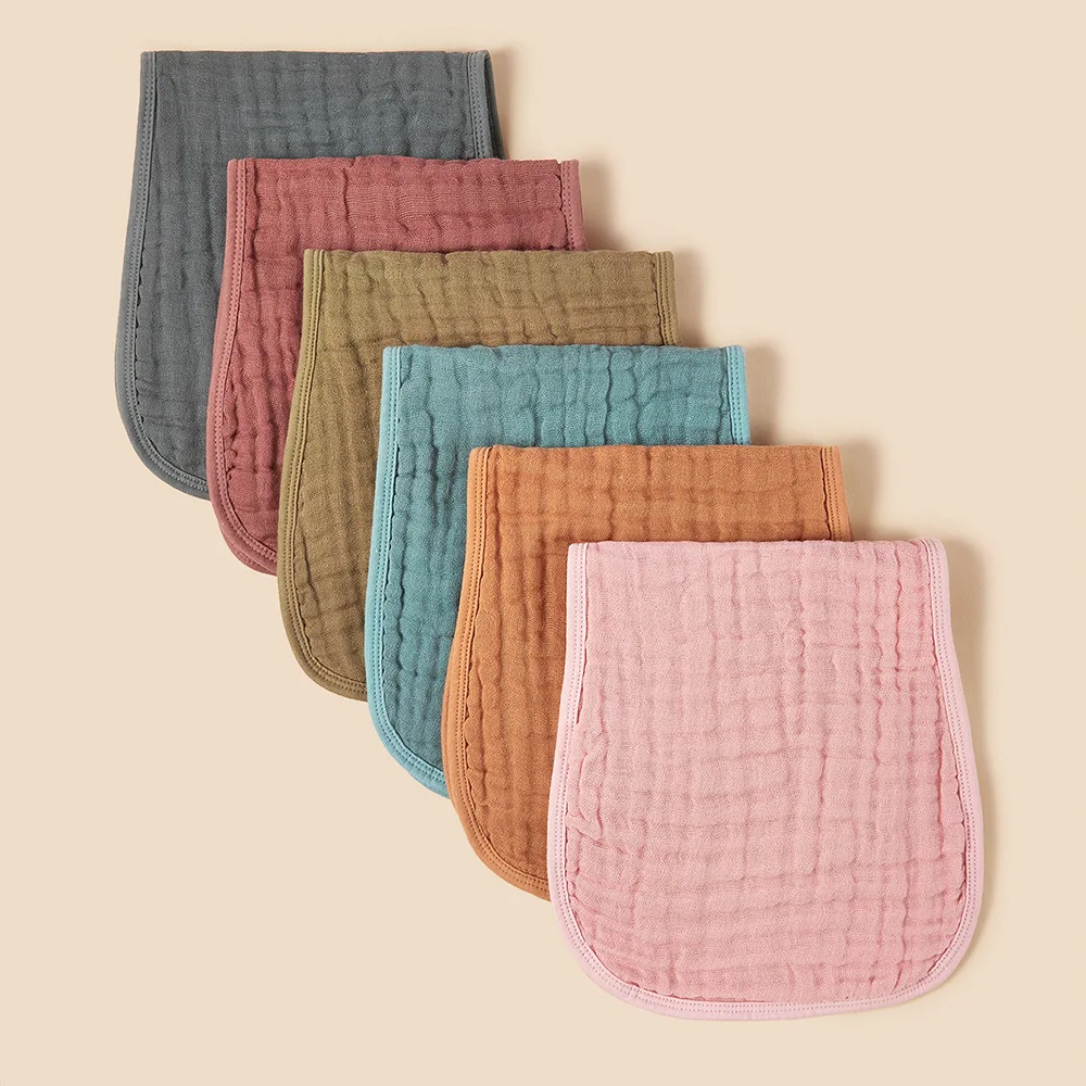 Hot selling soft and absorbent newborn burping cloth bibs washcloths hand towel 100% cotton muslin burp cloths for baby