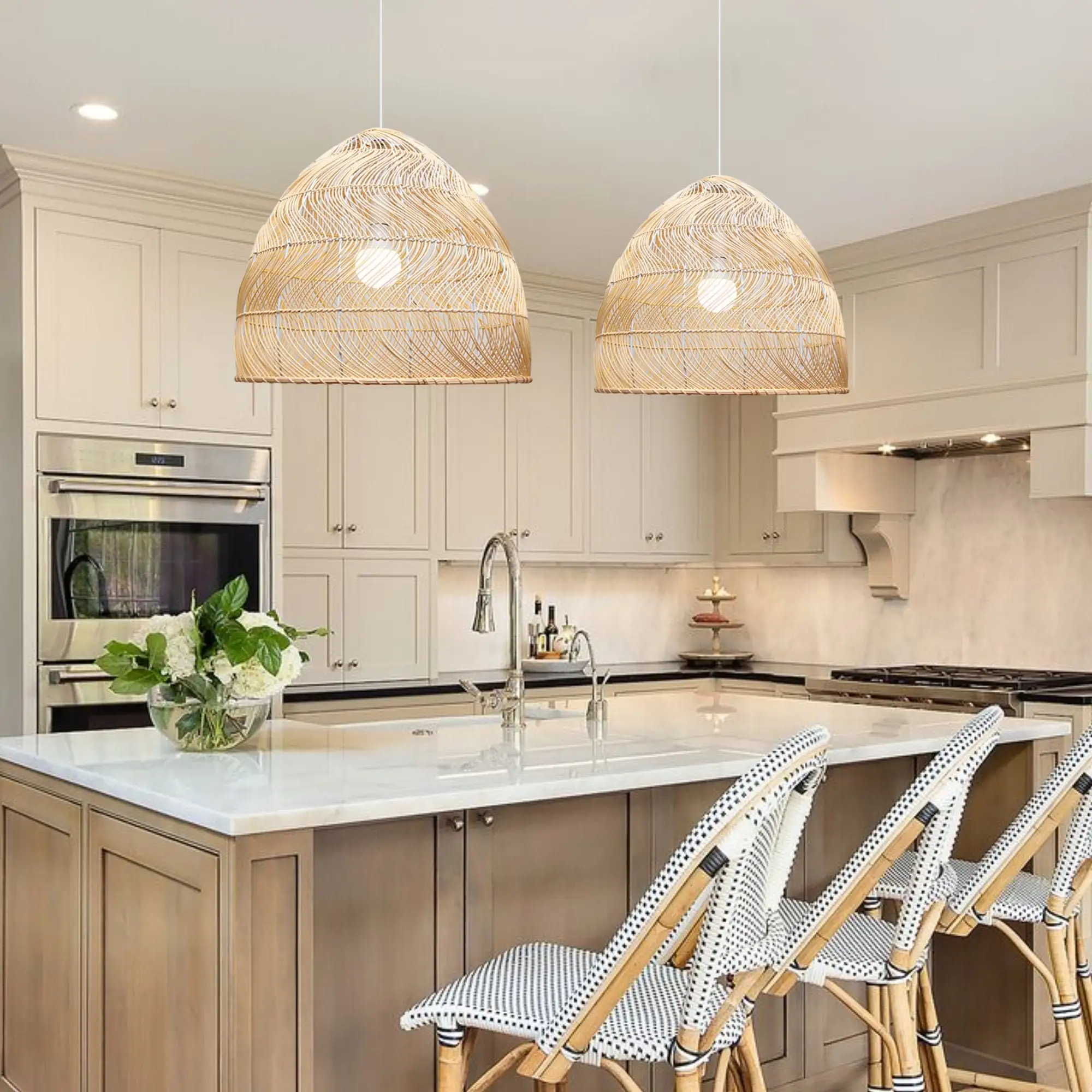 woven pendant lights for kitchen