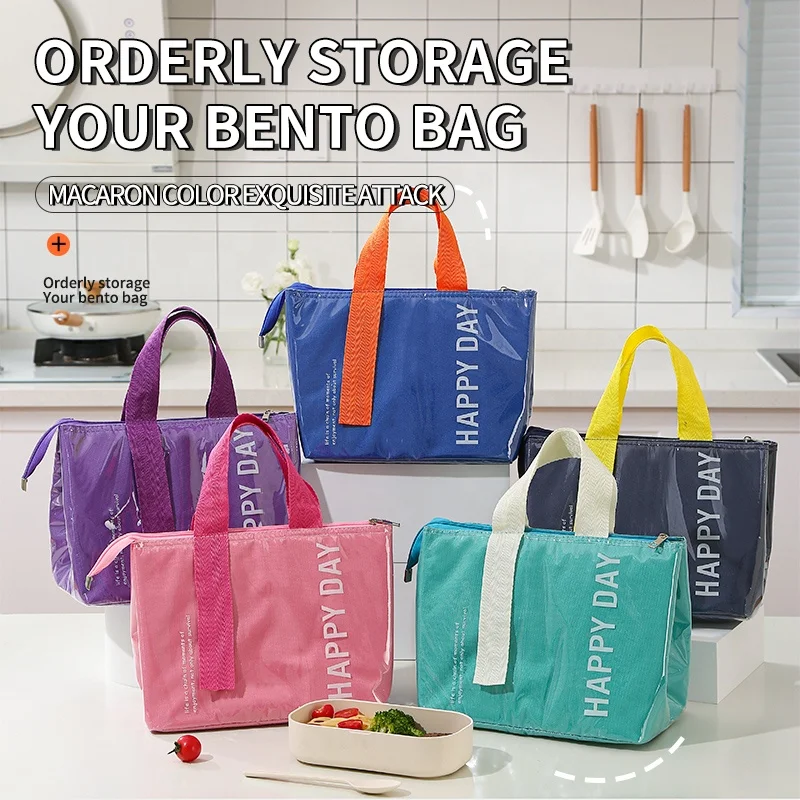 Popular Ladies Waterproof Lunch Bag with Handle Super Big Capacity Food Bento Box Bag Lunch Bags for Children