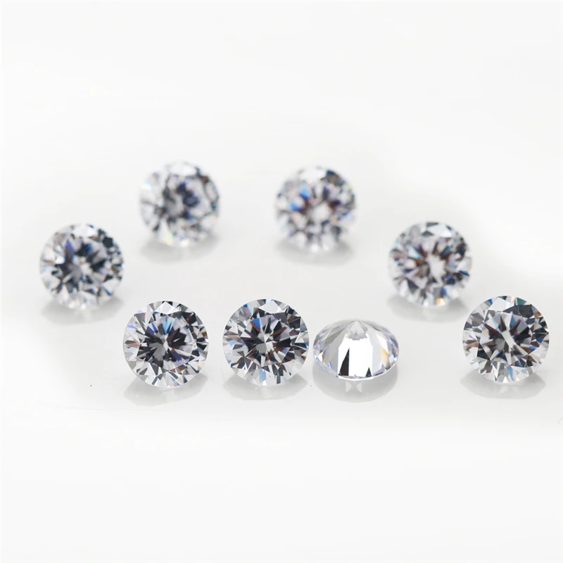 Wholesale Loose Stones 0.8mm-20mm Cubic Zirconia White Round Faceted AA 