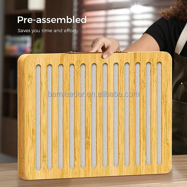 Kitchen Accessories Bamboo Wood Over Sink Drainer Dish Rack Mat Foldable Bamboo Fast Drying Diatomaceous Earth Stone Rack Mat