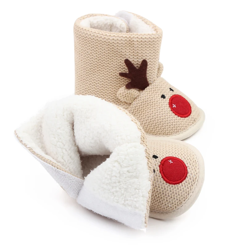 0-1 Year Old Infants Winter Cartoon Moose Baby Cute Warm Soft Sole Toddler Cotton Boots details