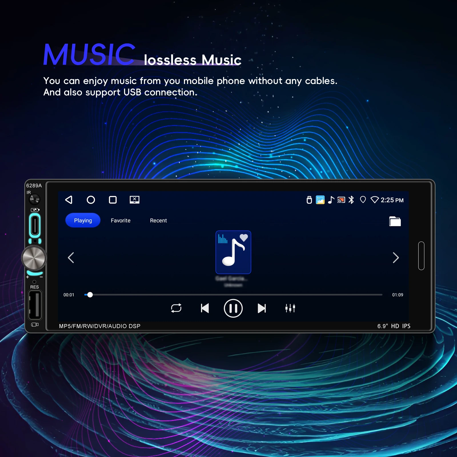 android auto gps wifi bt usb ips display split screen knob control a4505-10