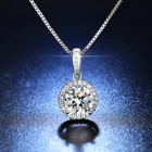 Jewelry Wholesale Fine Jewelry Custom White Gold Filled Cubic Zirconia Round Diamond Pendant Women Necklace