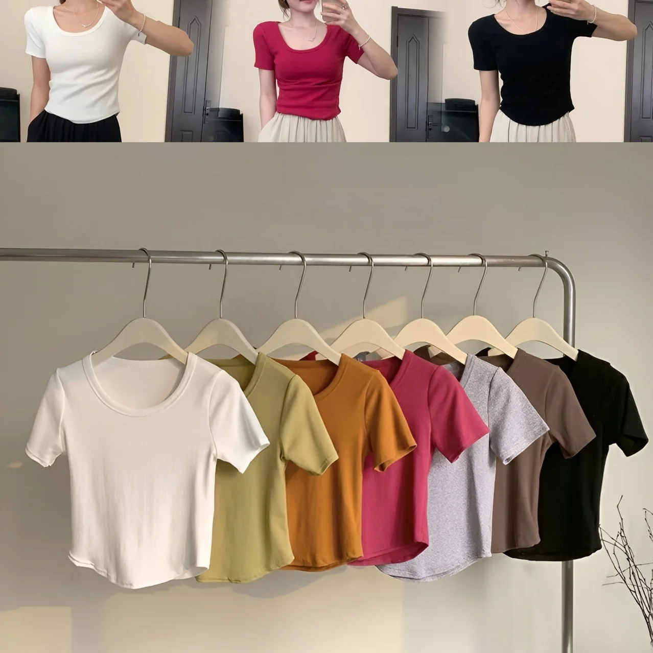 HERLOLLYCHIPS Long Sleeve Shirts for Women Mock Turtle Neck Short Sleeve Tops Sexy Casual Fitted Tee T-Shirts Tshirt