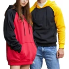 Hoodies Hight Quality Unisex Cotton Blank Hoodies With No Labels 2 Tone Color Block Men's Hoodies