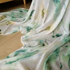 Cotton Scarves High Quality Cotton Linen Handkerchief Ink Painting Scarf Tie Dye Scarf