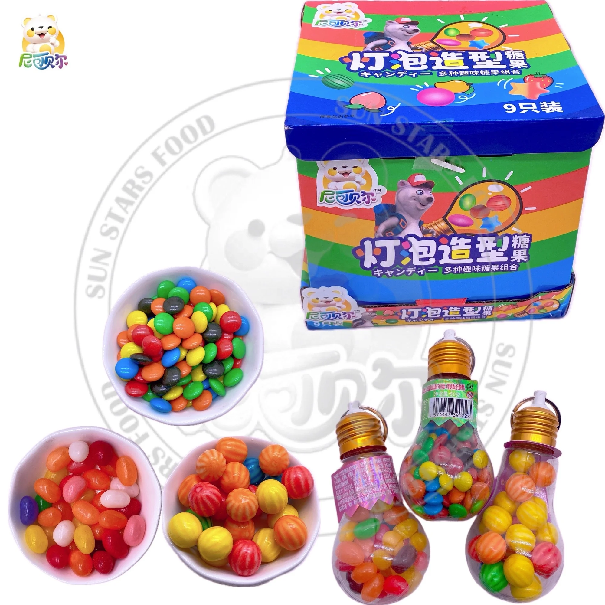 Light Bulb Shape Candy Assorted Flavor Candy Toys Candy Oem Wholesale