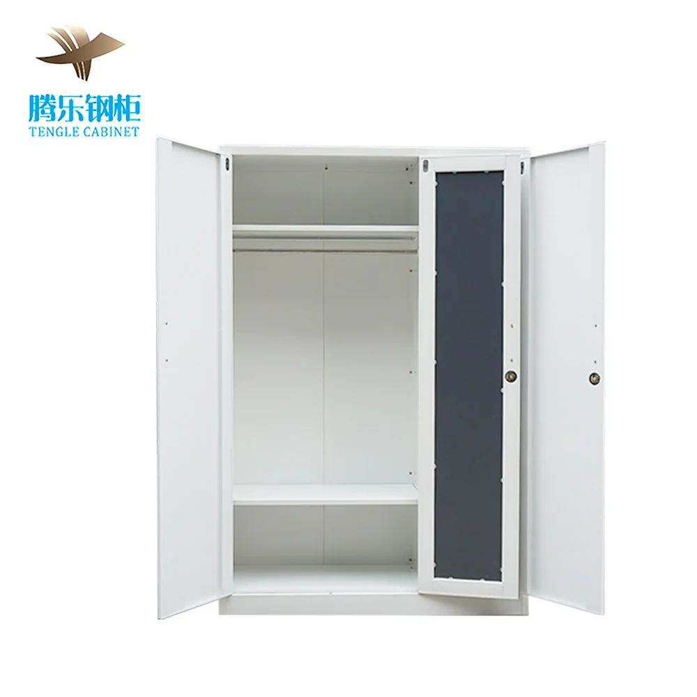 3-Door Iron Wardrobe for Kids Home Patterned Bedroom Closet Cabinet for Baby's Clothes & Pakaian Kids Metal Furniture