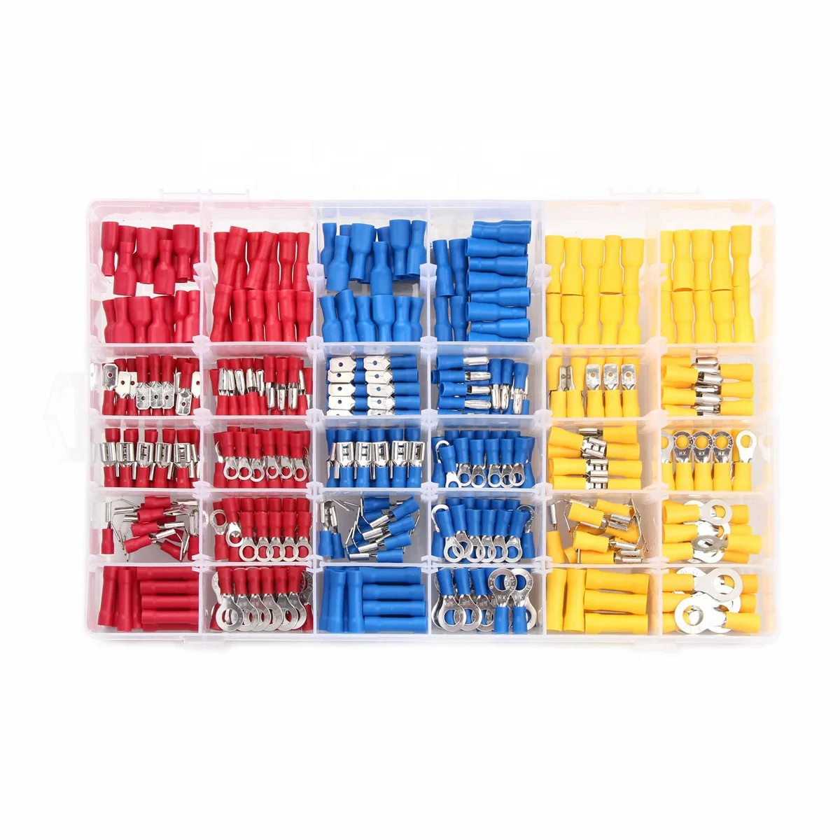 Wire Terminals Kit,480Pcs Insulated Butt Bullet Spade Ring Crimp Terminal Connector 480pcs 