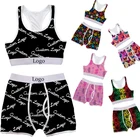 Women Beachwear Custom Ladies Print Pattern Pajama Set Paradise Birds 2 Piece Short Set For Woman