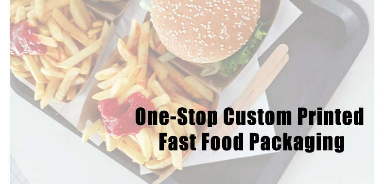 Custom printed fast food packaging boxes set series disposable takeaway french fries fried chicken burger box
