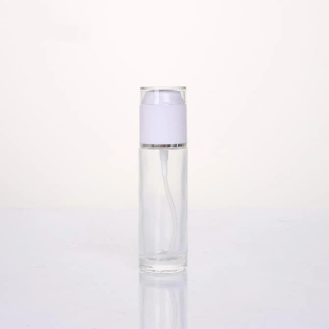 product 20ml 30ml 100ml wholesale clear glass lotion bottle frosted spray bottle with white spray with white cap-25