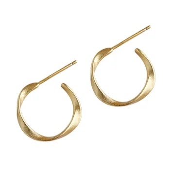 wholesale gift S925 twist earrings sterling silver hoops