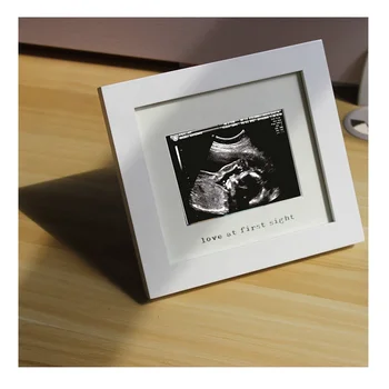 wholesale custom 6x8 white Idea baby Triple Sonogram Pregnancy Keepsake picture Photo Frame for Love at First Sight New Mom Gift