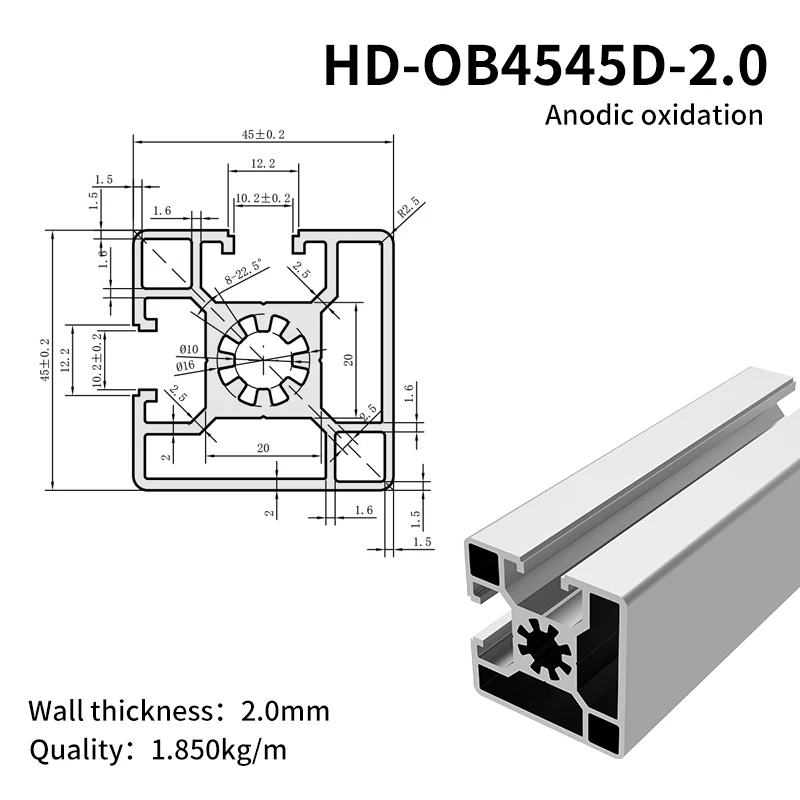 4545 Industrial Extruded One Side sealed groove Aluminum Profile Suitable for Assembly Line Automation Equipment Frame factory
