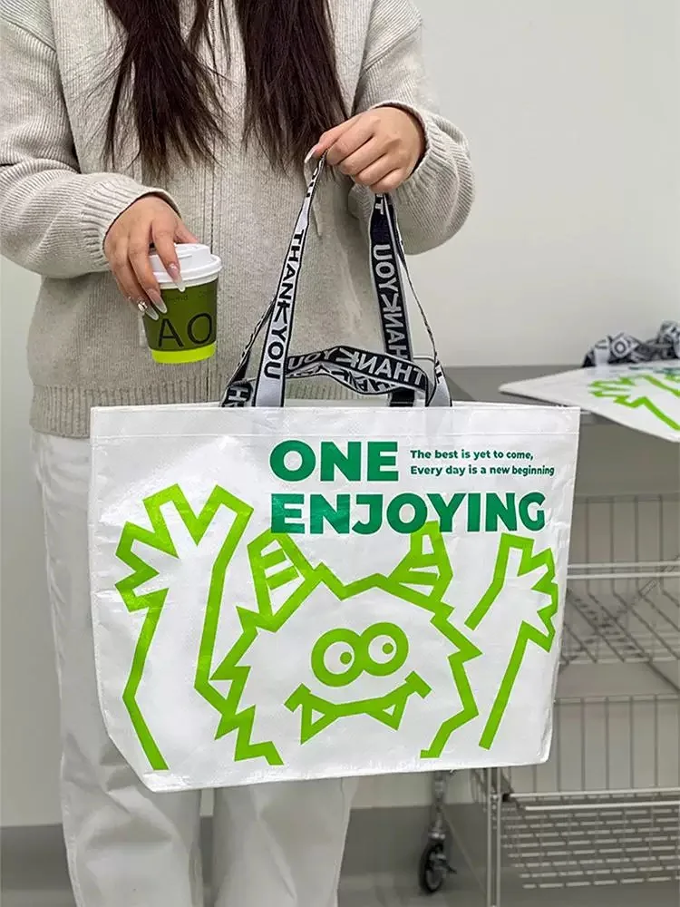 product fashion colorful customized logo graphic laminated pp woven bag high quality eco friendly retail grocery shoulder shopping bags-13