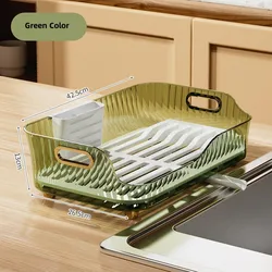 Creative design transparent green color single tier portable bowl storage holder for kitchen
