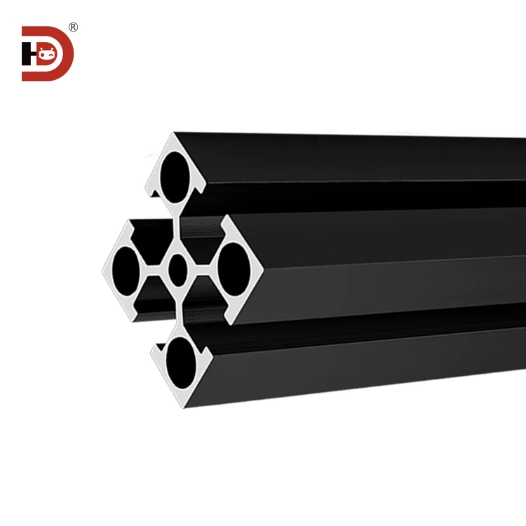 Industrial Extruded Black Aluminum Profile 3030 Aluminum Alloy Profile 3030 Equipment Frame Profile manufacture