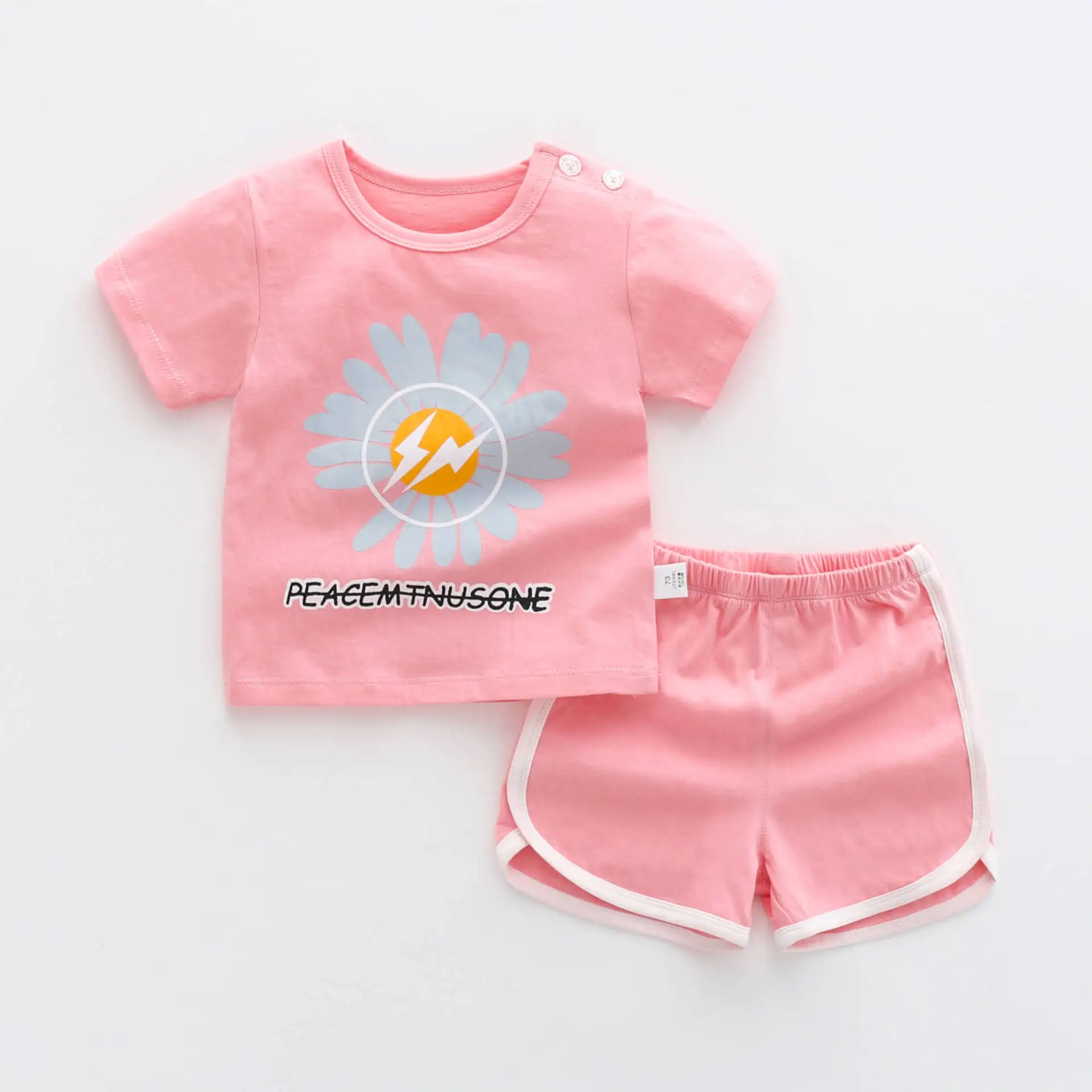 manufacturer 2022 Baby T-Shirt 2 Piece Wholesale Baby Short Sleeve Shorts Set