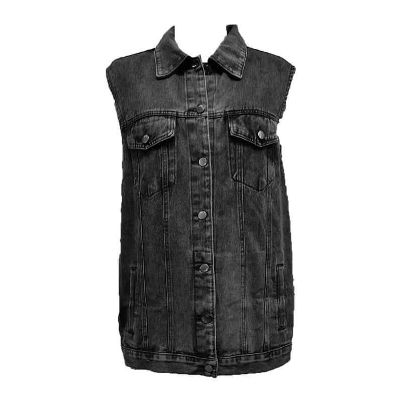 Wholesale Sleeveless Casual Retro Loose Jean Jackets Women Denim Vest manufacture