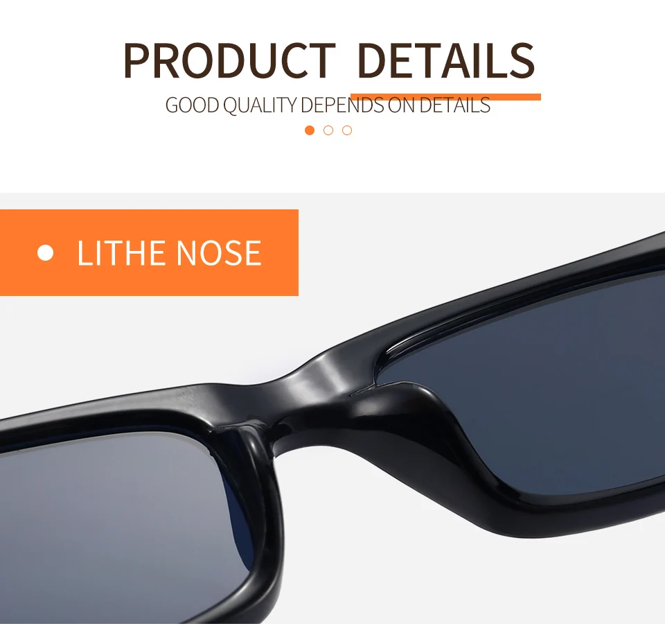 One pc stylish new 5 colors rectangle plastic frame uv protection sunglasses