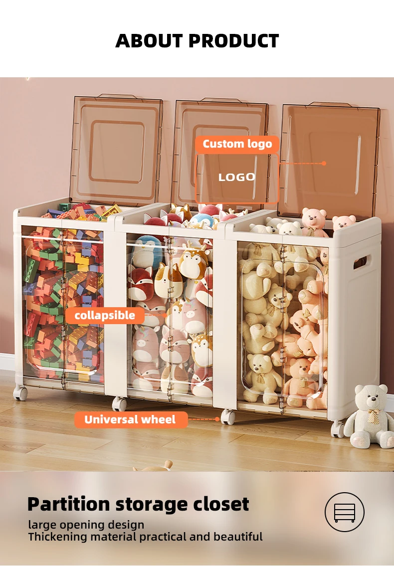 Wannuo Doll Storage Box Household Foldable Storage Box Multipurpose Plastic Storage Box With Wheels For Flexible Movement supplier