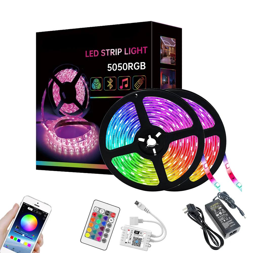 In Stock 5m 10m Smart App Wifi Remote Control 150leds Flexible Led Rgb Strip  Light Kit Smd 5050 - Buy 5050 Smd Rgb Led Strip Ws2811,5000k 5050 Smd Led  Strip Light Light,Magic