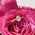 Engagement Ring Exquisitely Crafted 2 Carat Oval Moissanite Engagement Ring 14k White Gold Band