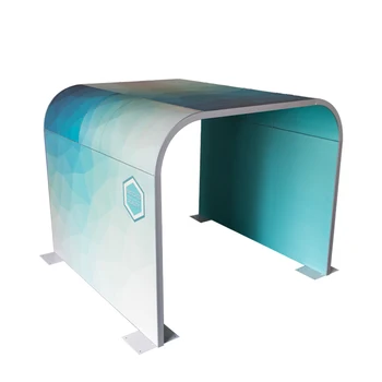 Trade Show Simple Mall Set Up Stand 3D Models 10 X 10 Portable Display Advertising curved U Shape Exhibition Booth