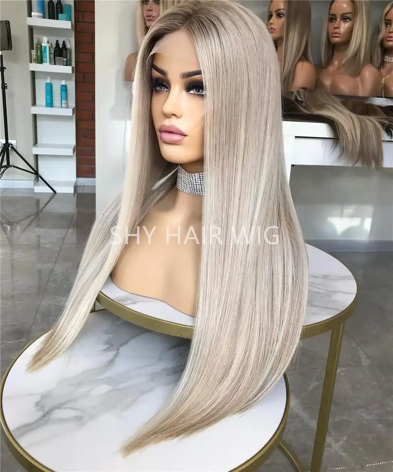 Ash Blonde Highlight Color Long European Cuticle Aligned Hair