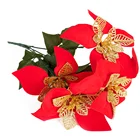 Flowers Flower Artificial Red Decorative Flowers For Wedding Home Wall Fall ChristmasTree Decor Flower Decoration