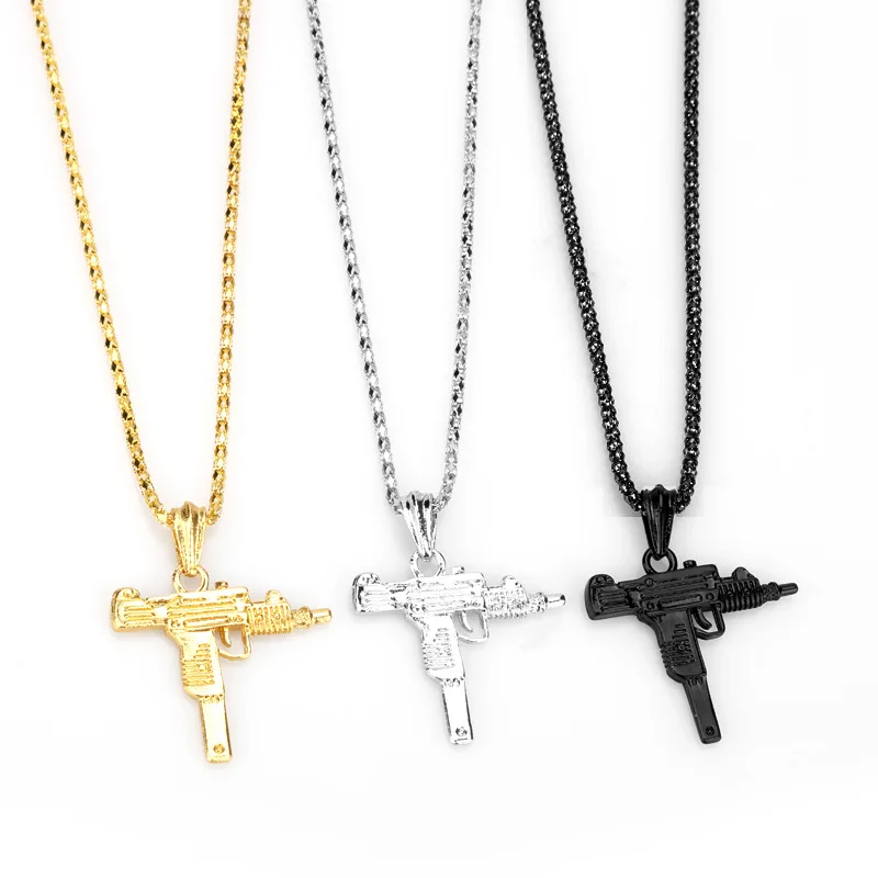 Hip Hop Jewelry Uzi Gun Zinc Alloy 