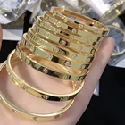 Bangle Gold Classical Design Oval Women's Jewelry Bangle Zircon Fashion 18k Stainless Steel Gold Bangle