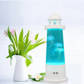TIANHUA USB Aquarium Decor Bedside Table Night Light LED Jellyfish Lamp For Kids
