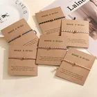 Beaded Beaded Make A Wish Card Fashion Stainless Steel Beaded Handmade Rope Bracelet