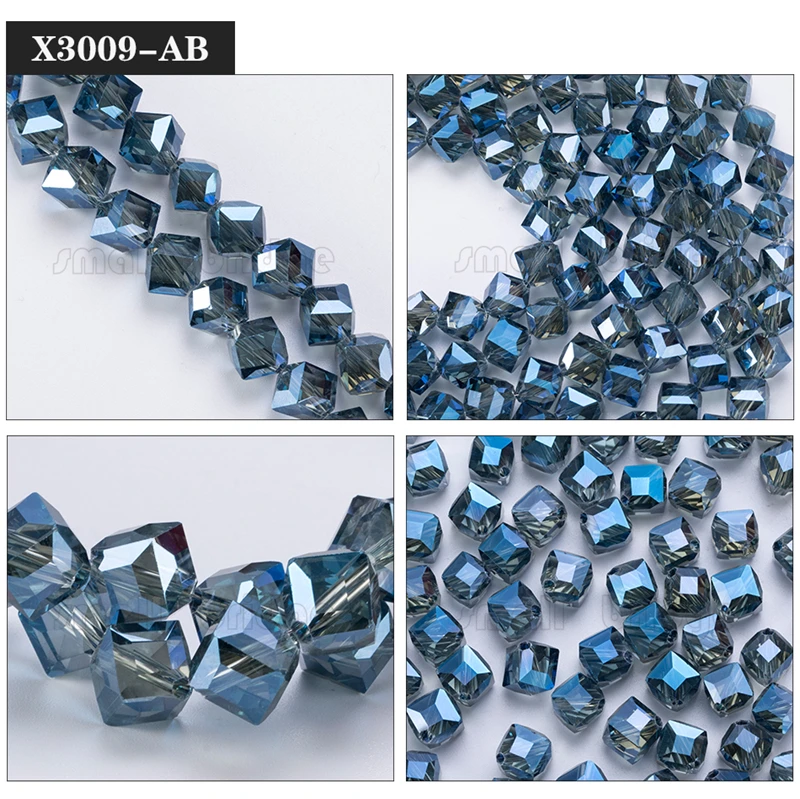 product 10mm austria diagonal hole cube square beads for bracelet making women diy accessories blue glass crystal beads wholesale-43