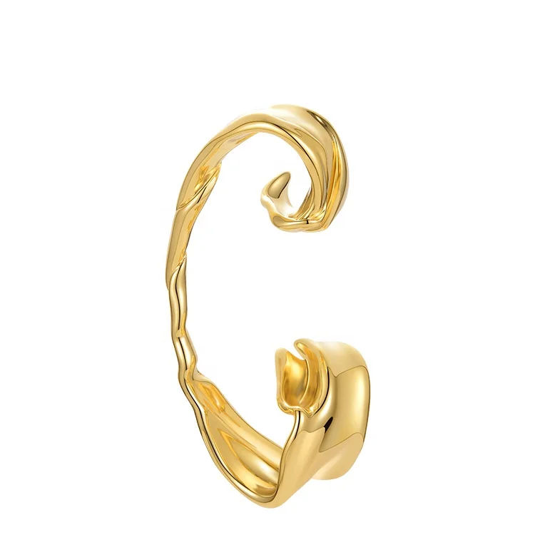 High Quality 18K Gold Plated Brass Jewelry Ear Cuff Clip Without Piercing Single Earrings E211263