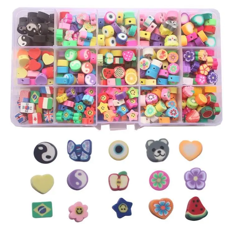 280pcs Polymer Clay Beads Colorful Soft Ceramic Beads DIY Art And Craft Beads Set