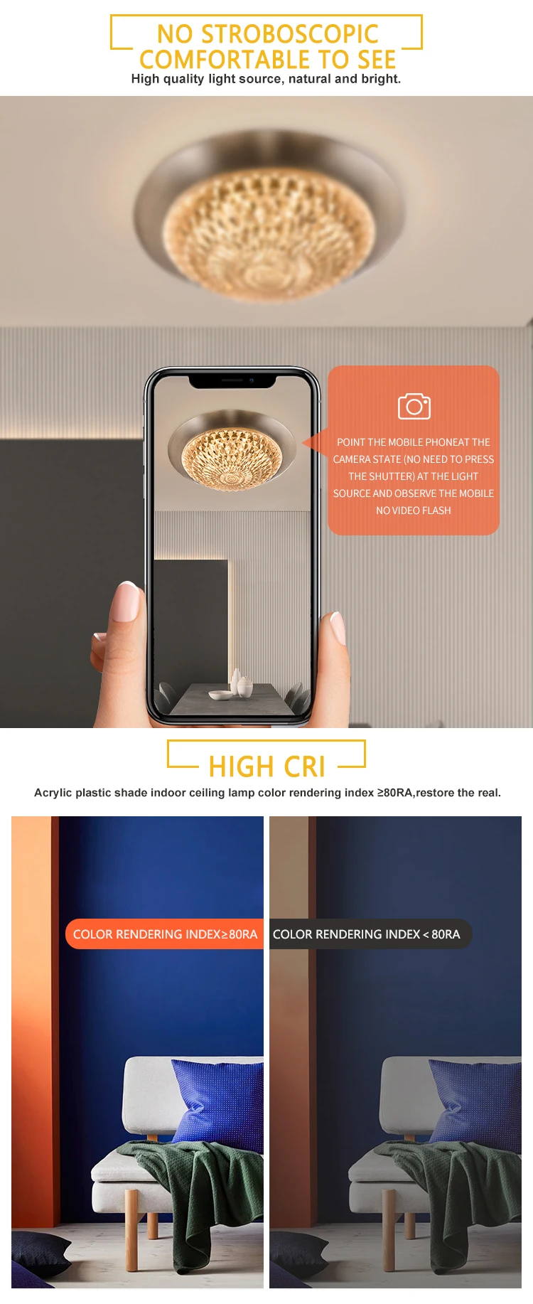 Good Quality Kitchen Corridor Decoration Acrylic Plastic Modern LED Ceiling Light