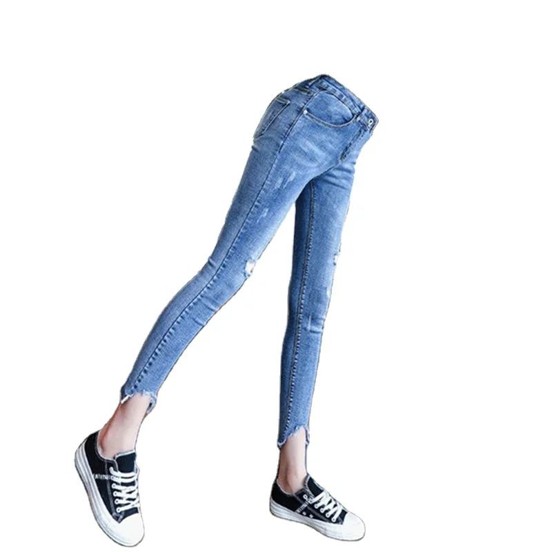 Custom Logo Laser Cut Jeans Baggy 