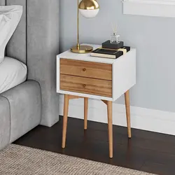 NOVA Bedroom Living Room 2 Drawer Wood Nightstand Bedside Table End Table With 4 Sturdy Leg