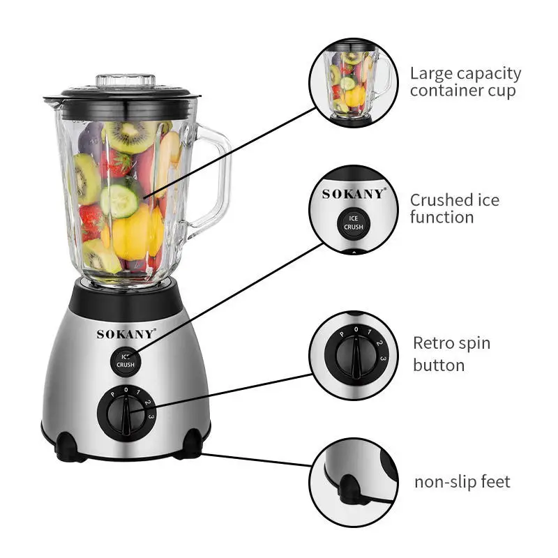 400Watts 6 Piece Set High Quality High Quality Juicer Extractor Machine Slow Juicer  2-in-1 Grinder And Juicer